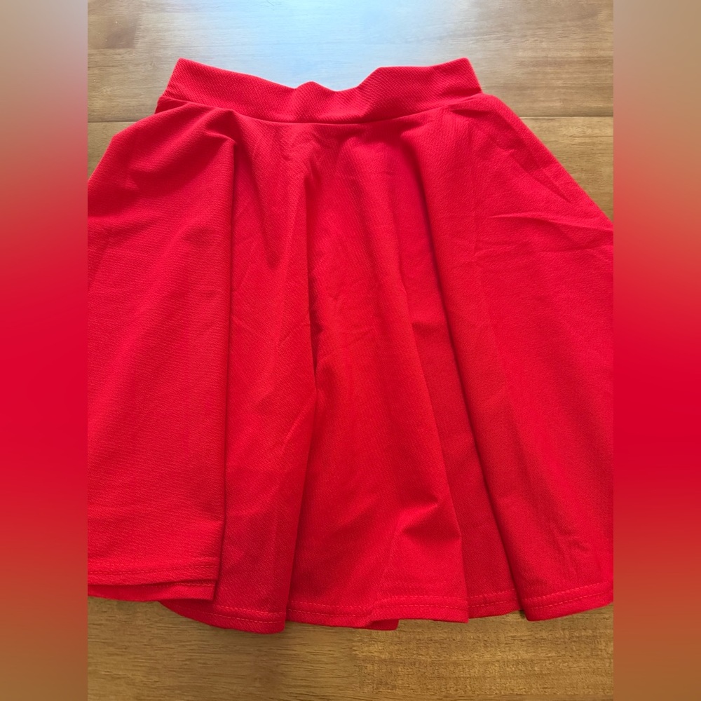 Urban CoCo Women's Red Midi Skirt Flared Casual High Waisted Skirt size medium - Picture 6 of 10